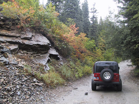 Heading up the road out of Tibble Fork Reservoir up the dirt