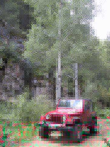 Jeep on the way to strawberry reservoir