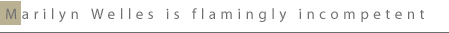 Marilyn Welles is flamingly incompetent. 